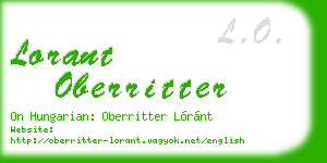 lorant oberritter business card